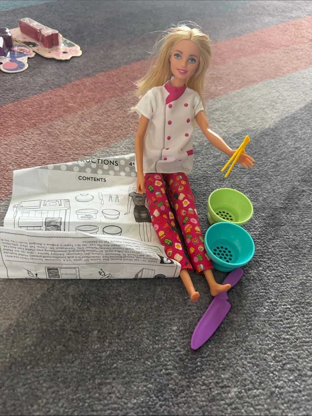Sushi Making Barbie Doll Chef Playset - Pink Outfit with Colorful Accessories